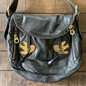 Marc by Marc Jacobs Petal to the Metal Natasha black leather handbag.